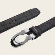 Cinturón casual en piel genuina de alligator para caballero Cinturones 