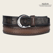 Cinturón casual en piel genuina de alligator para caballero Cinturones 