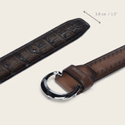 Cinturón casual en piel genuina de alligator para caballero Cinturones 