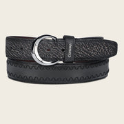 Cinturón casual en piel genuina de tiburón para caballero Cinturones 