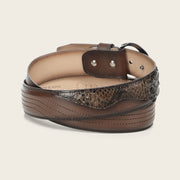 Cinturón casual en piel genuina de pitón para caballero