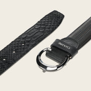 Cinturón casual en piel genuina de pitón para caballero