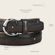 Cinturón casual en piel genuina para caballero