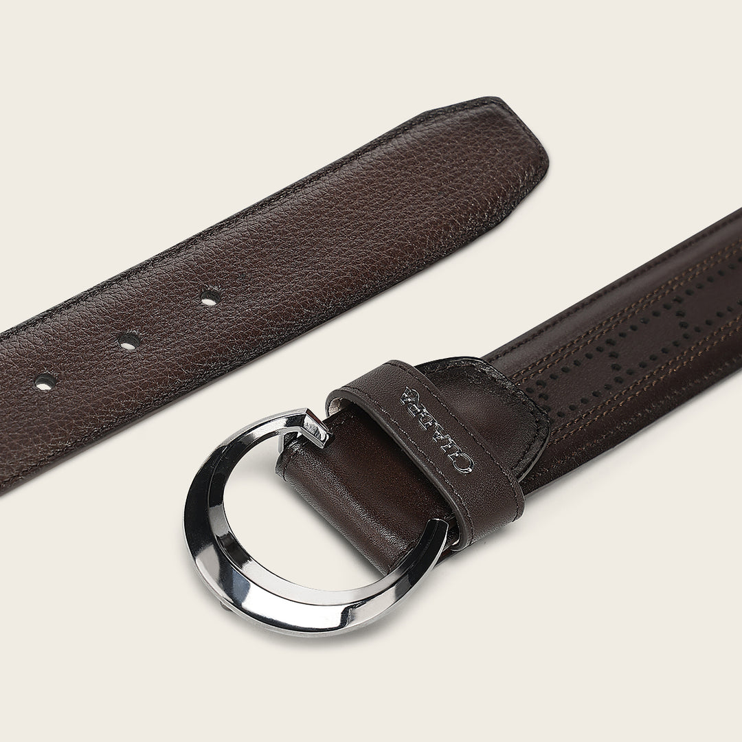 Cinturón casual en piel genuina de venado para caballero