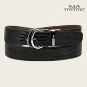 Cinturón reversible en piel genuina de lizard para caballero