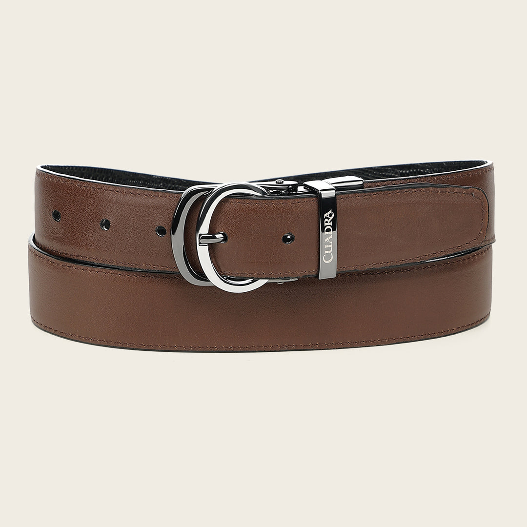 Cinturón reversible en piel genuina de lizard para caballero