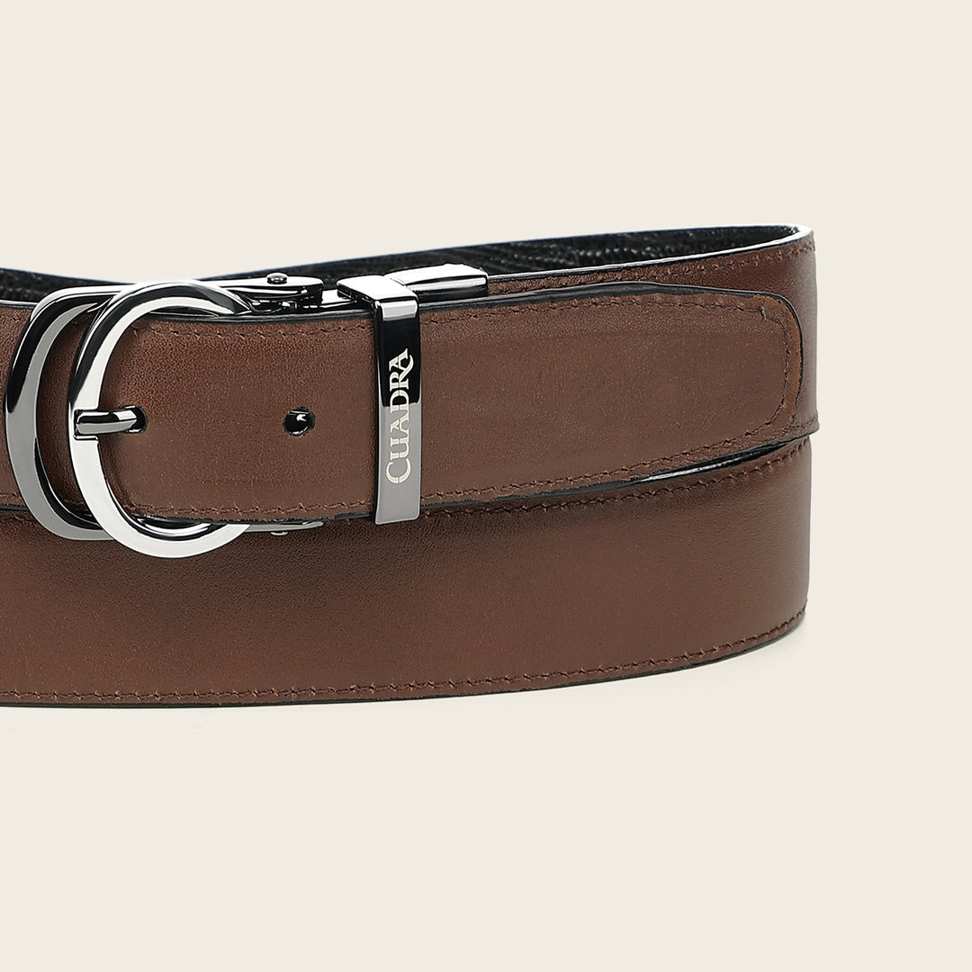 Cinturón reversible en piel genuina de lizard para caballero