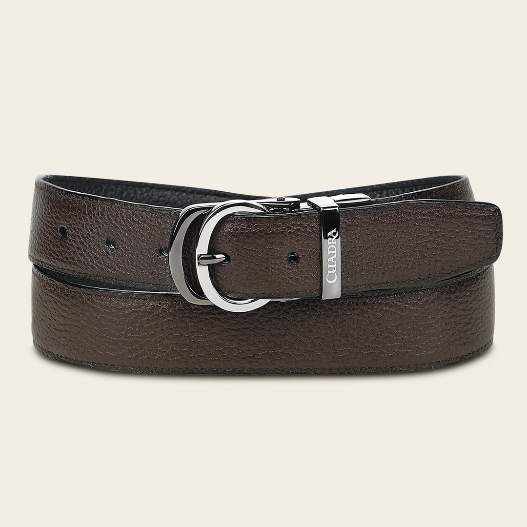 Cinturón reversible en piel genuina de venado italiano para caballero