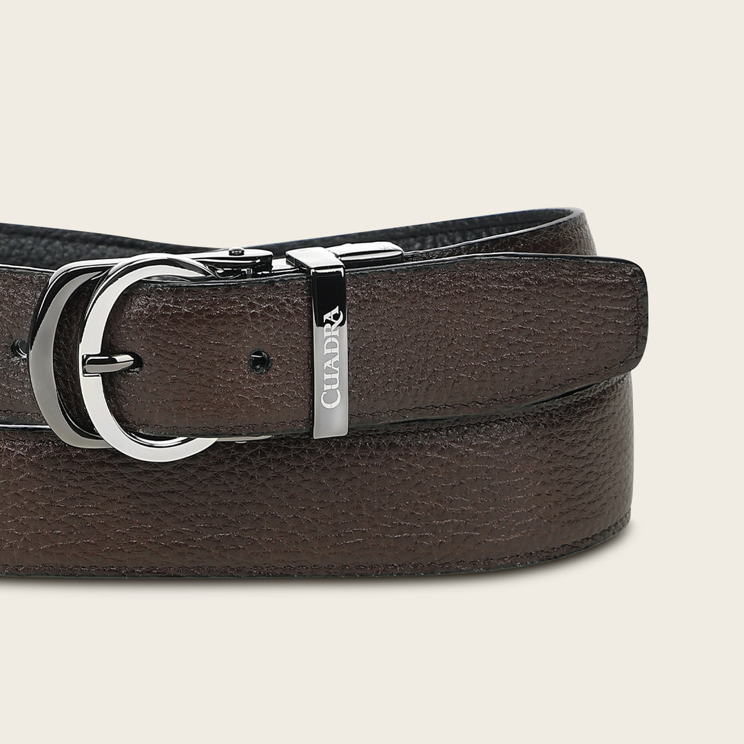Cinturón reversible en piel genuina de venado italiano para caballero