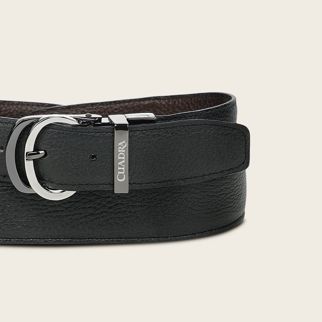 Cinturón reversible en piel genuina de venado italiano para caballero