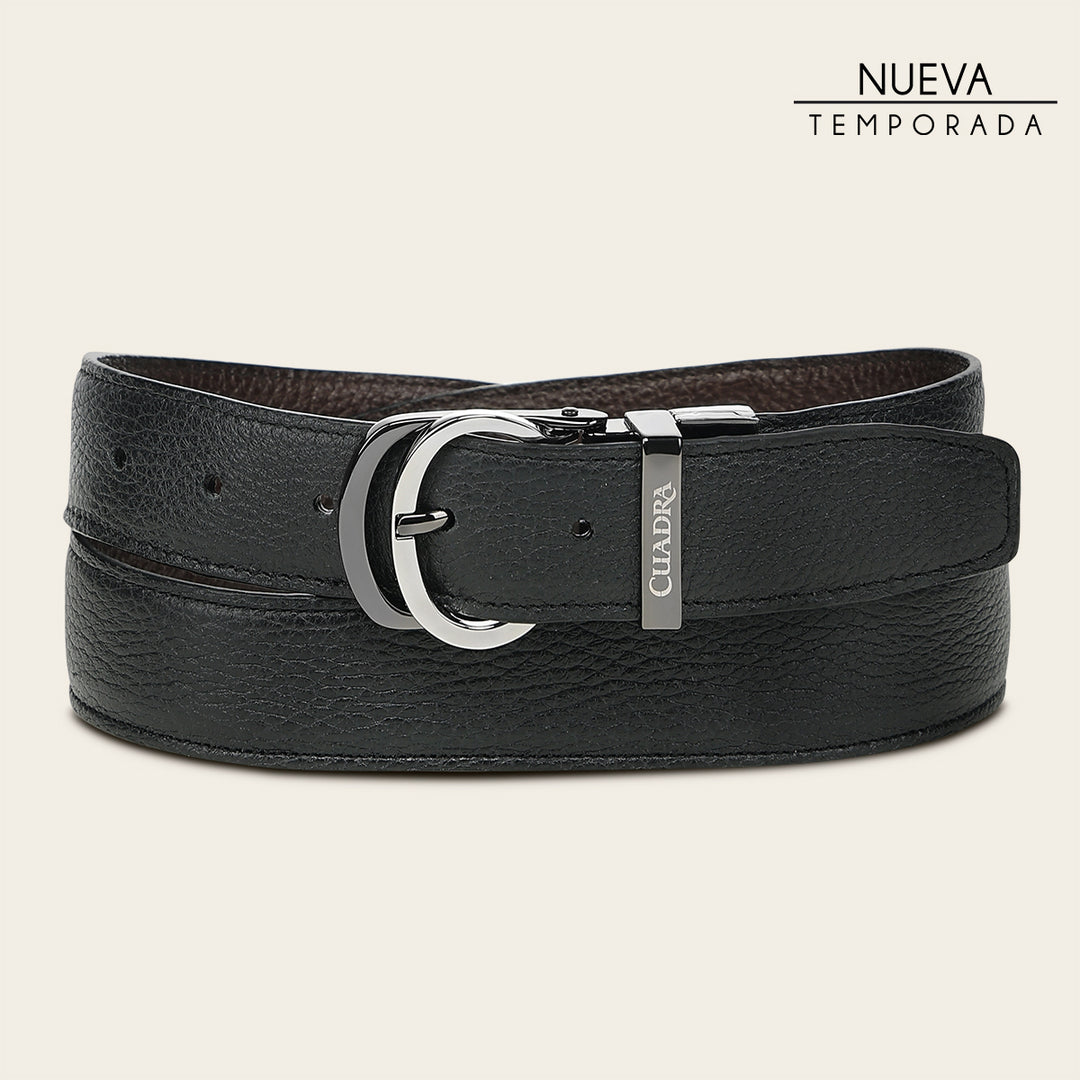 Cinturón reversible en piel genuina de venado italiano para caballero