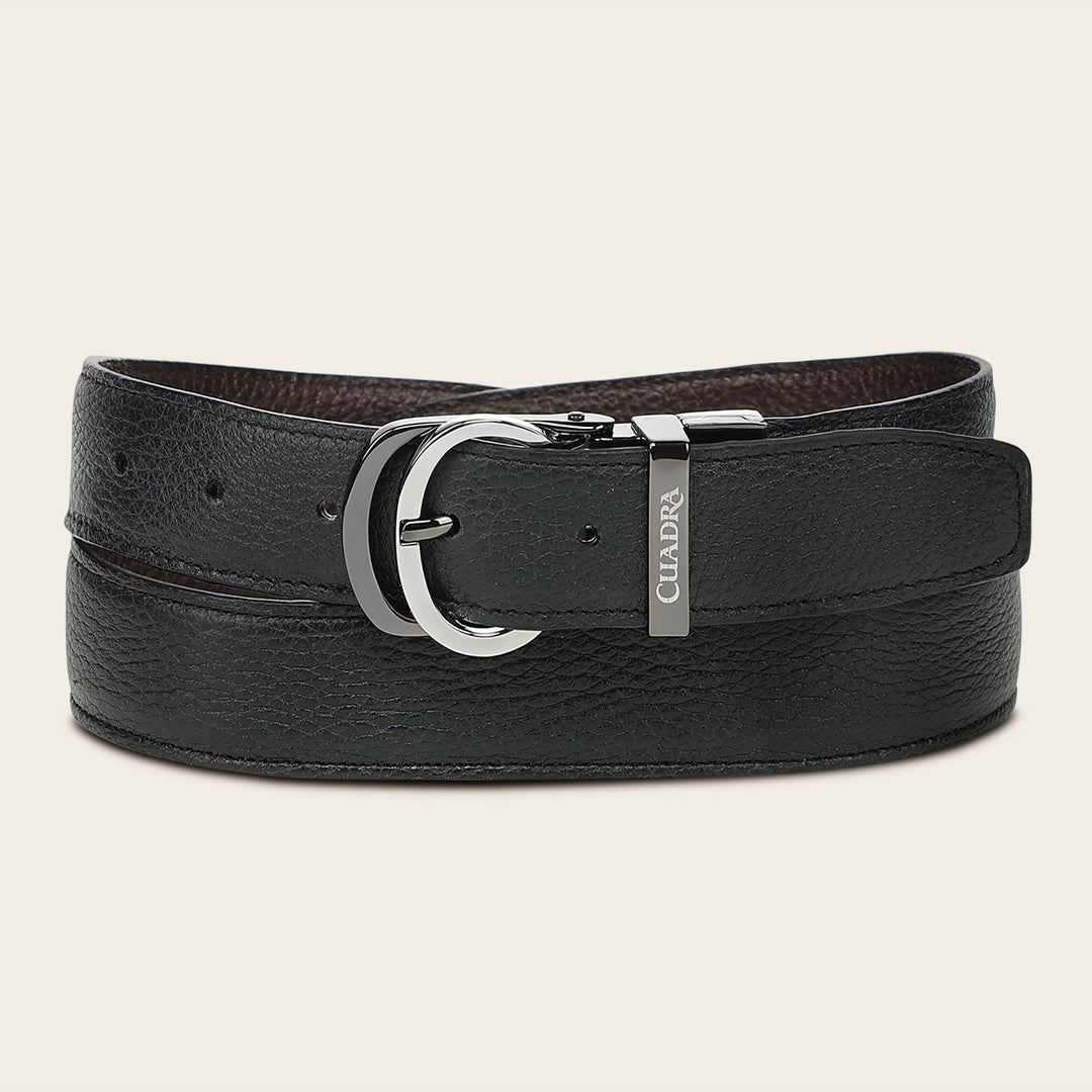 Cinturón reversible en piel genuina de venado italiano para caballero