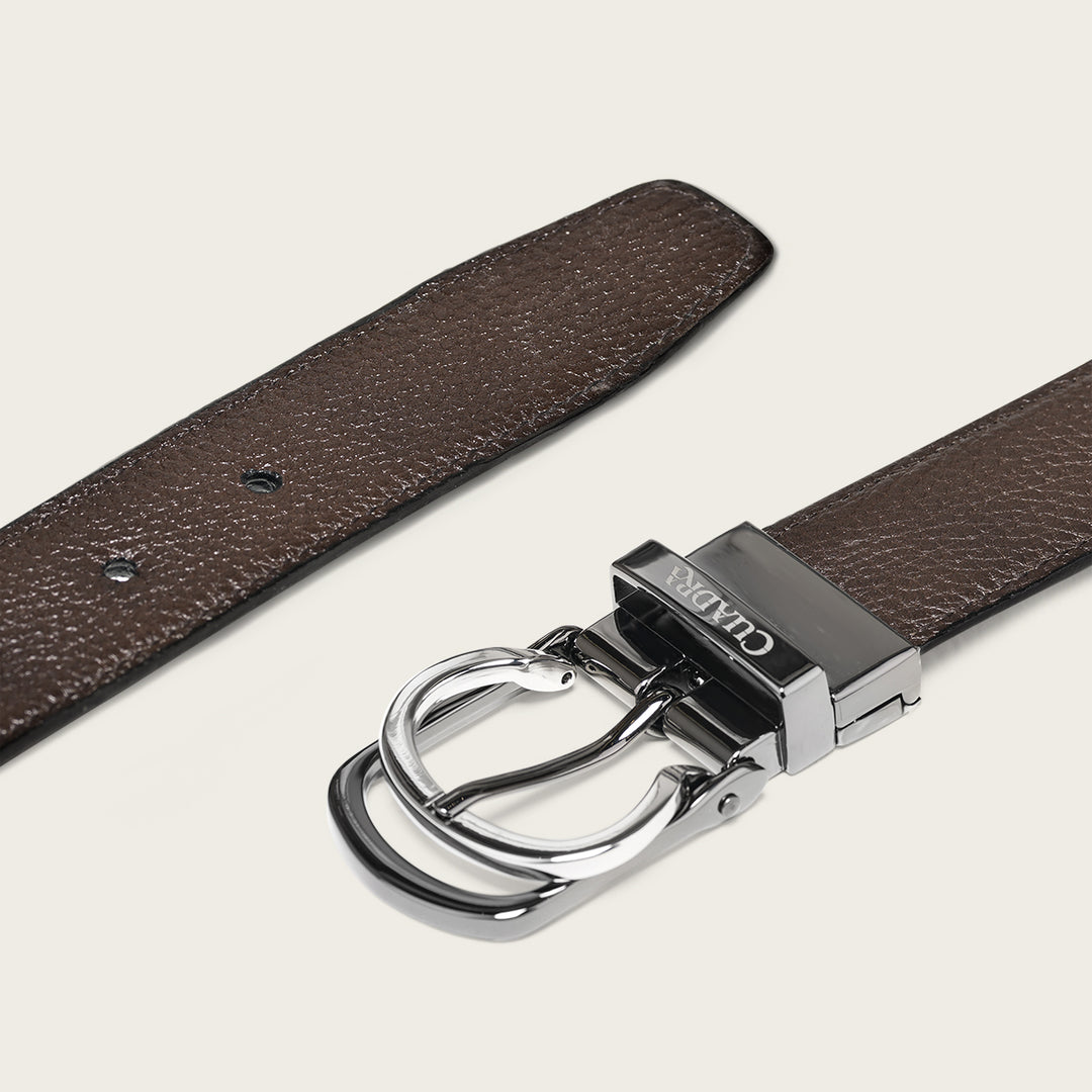 Cinturón reversible en piel genuina de venado italiano para caballero
