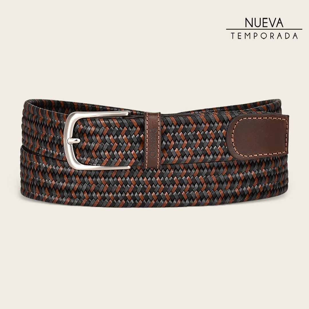 Cinturón casual tejido en piel genuina para caballero Cinturones 