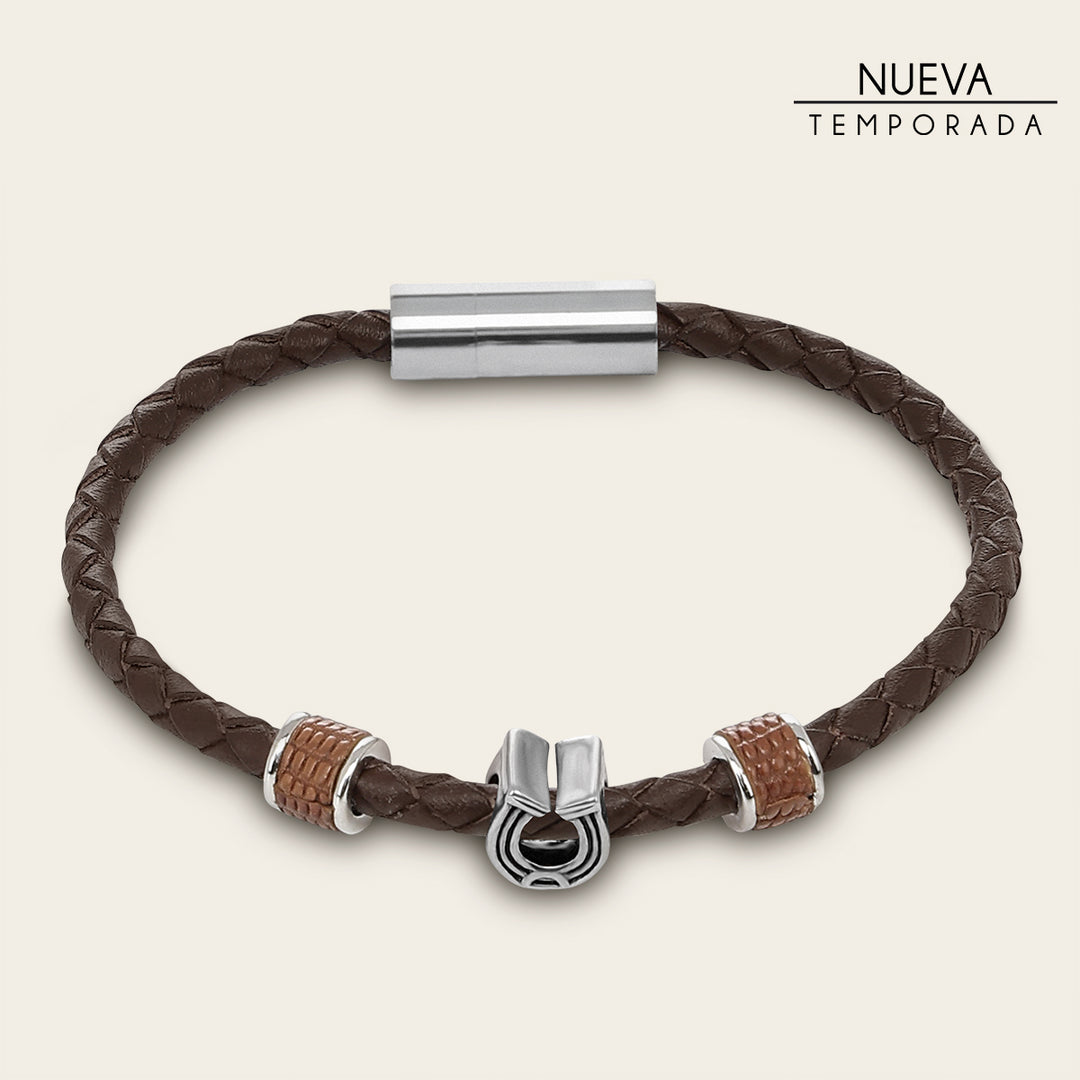 Pulsera en piel genuina de lizard para caballero