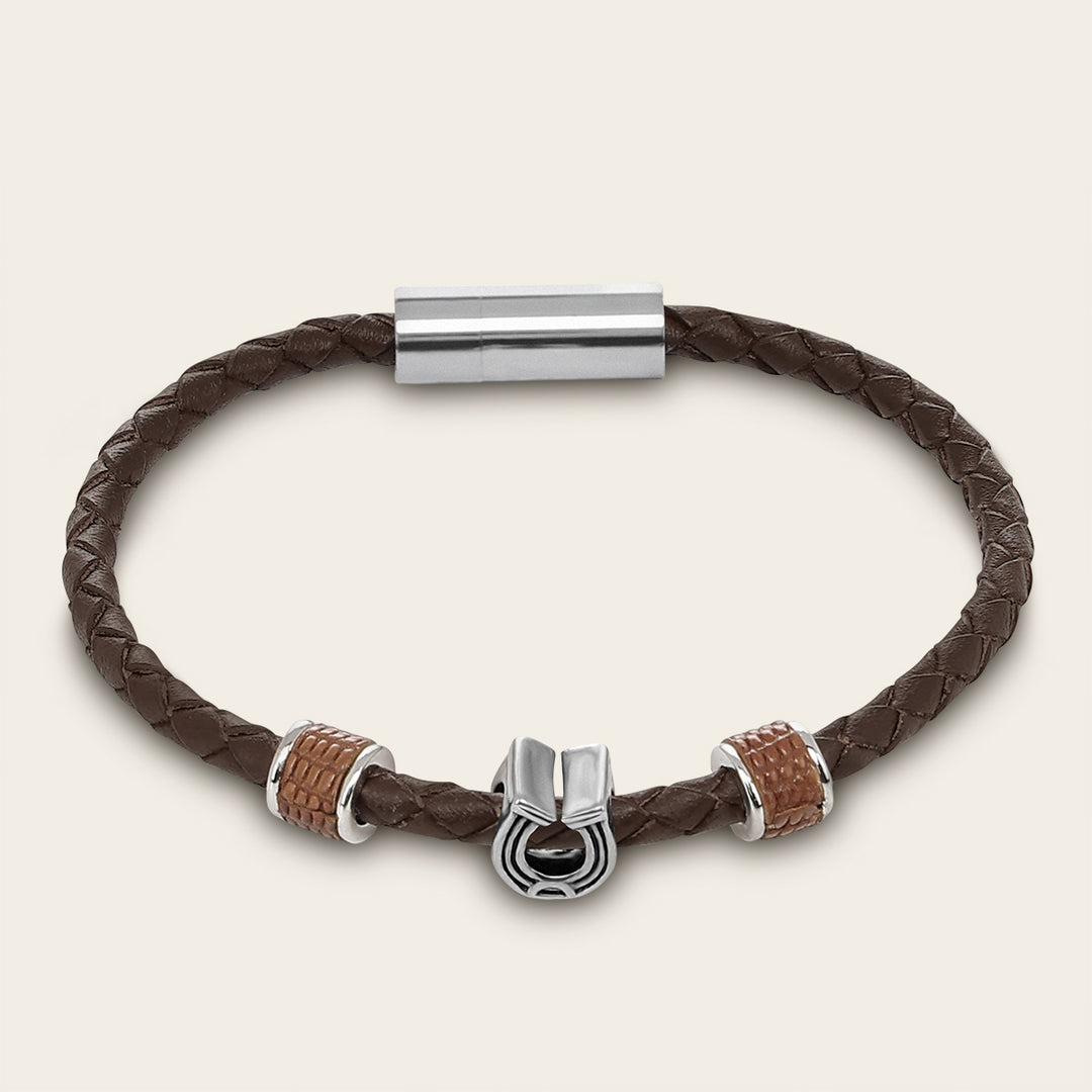 Pulsera en piel genuina de lizard para caballero