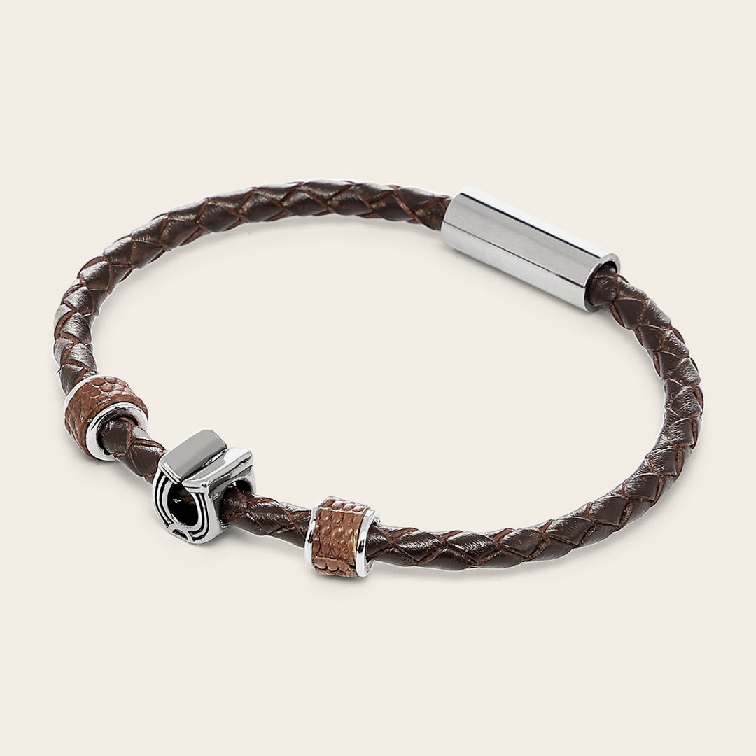 Pulsera en piel genuina de lizard para caballero