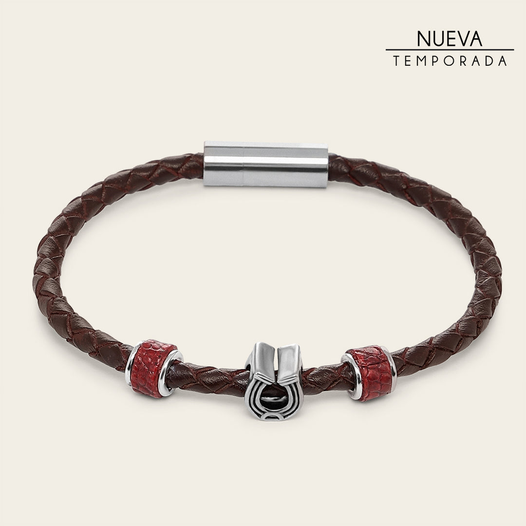 Pulsera en piel genuina de lizard para caballero