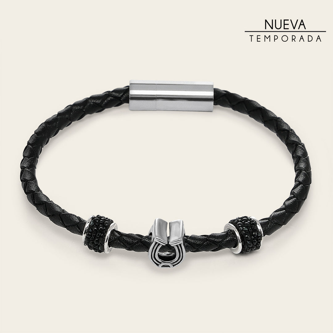 Pulsera en piel genuina de mantarraya para caballero