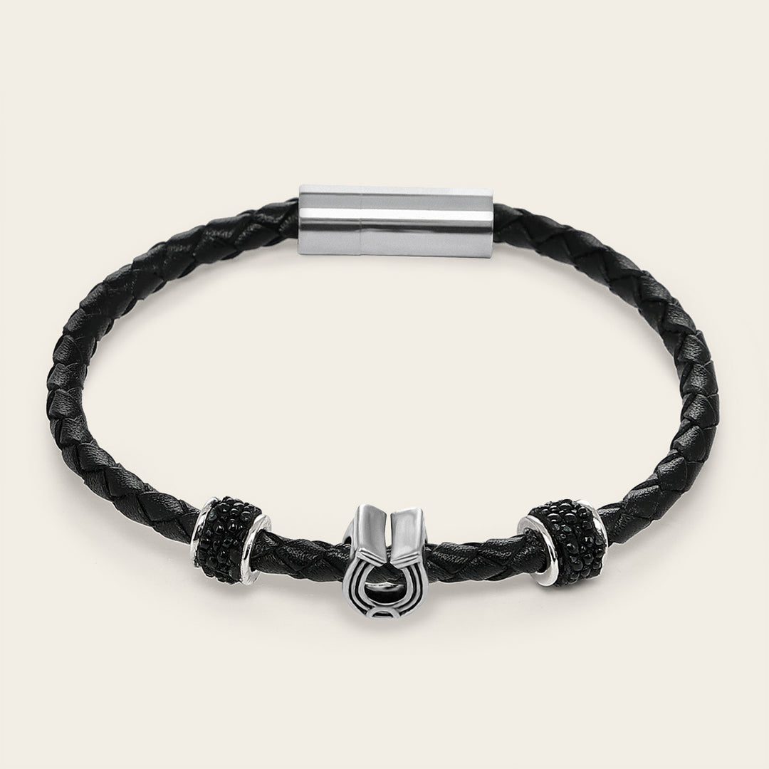 Pulsera en piel genuina de mantarraya para caballero