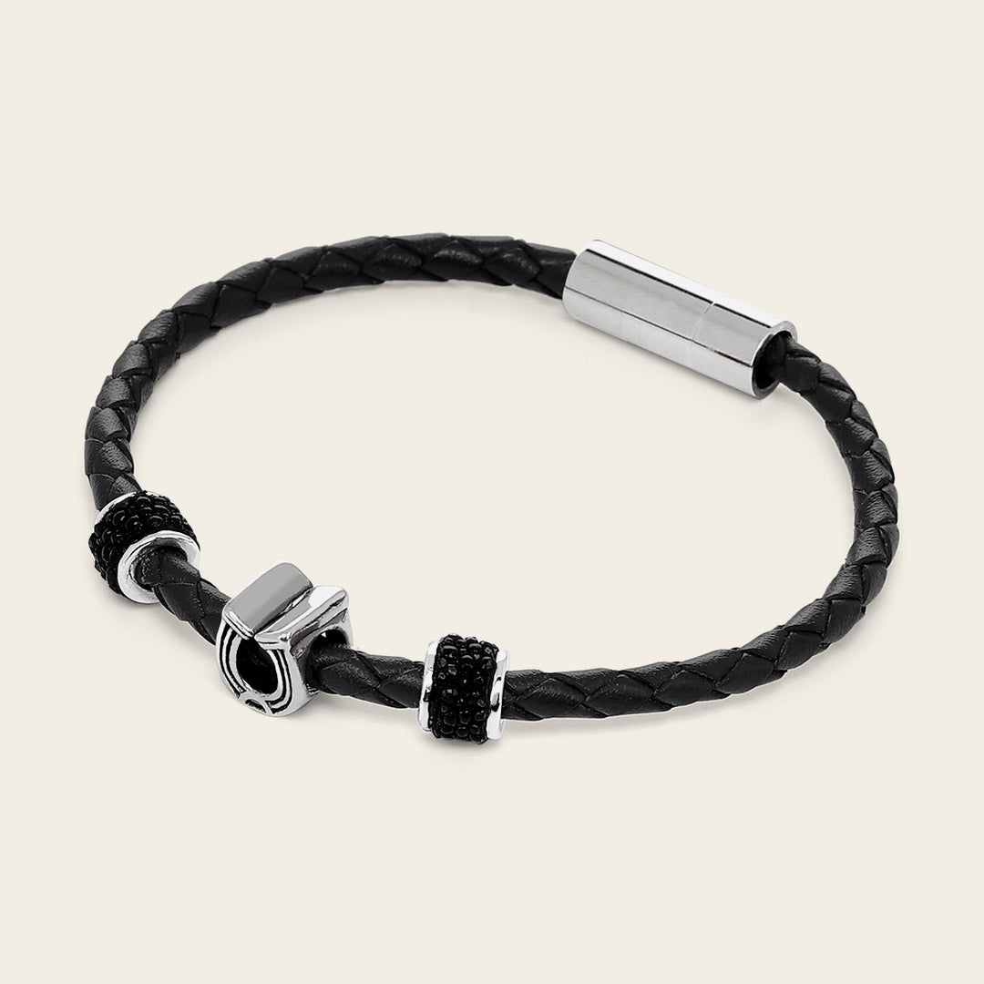 Pulsera en piel genuina de mantarraya para caballero