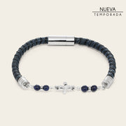 Pulsera en piel genuina de lizard para caballero