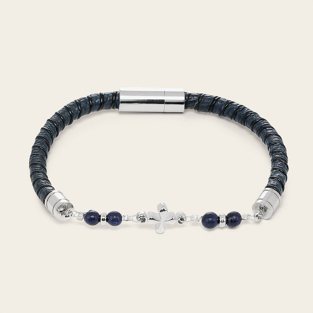 Pulsera en piel genuina de lizard para caballero