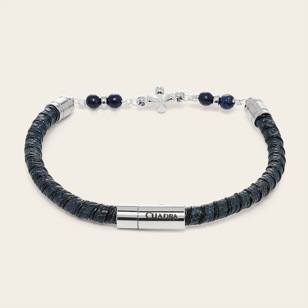 Pulsera en piel genuina de lizard para caballero