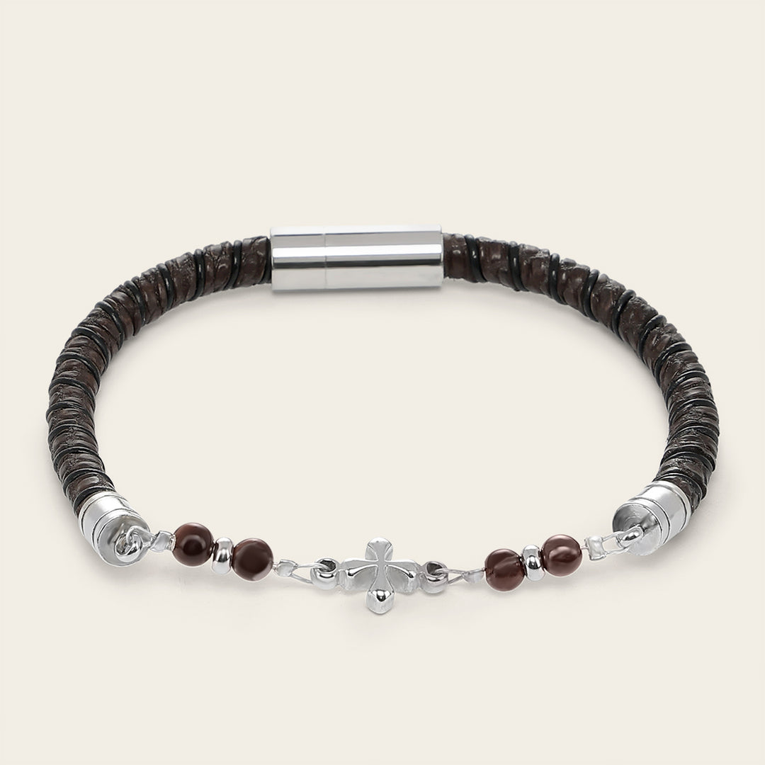 Pulsera en piel genuina de lizard para caballero