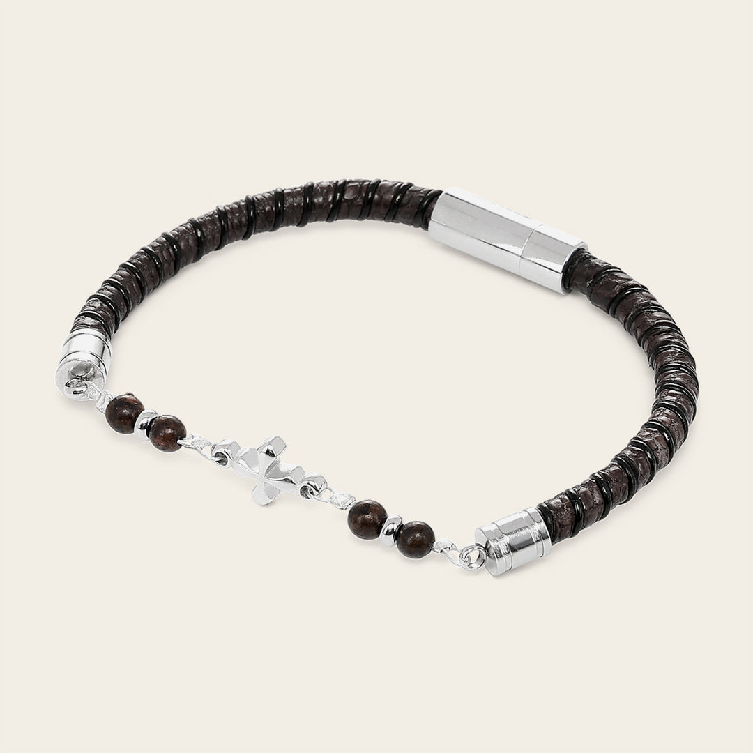 Pulsera en piel genuina de lizard para caballero