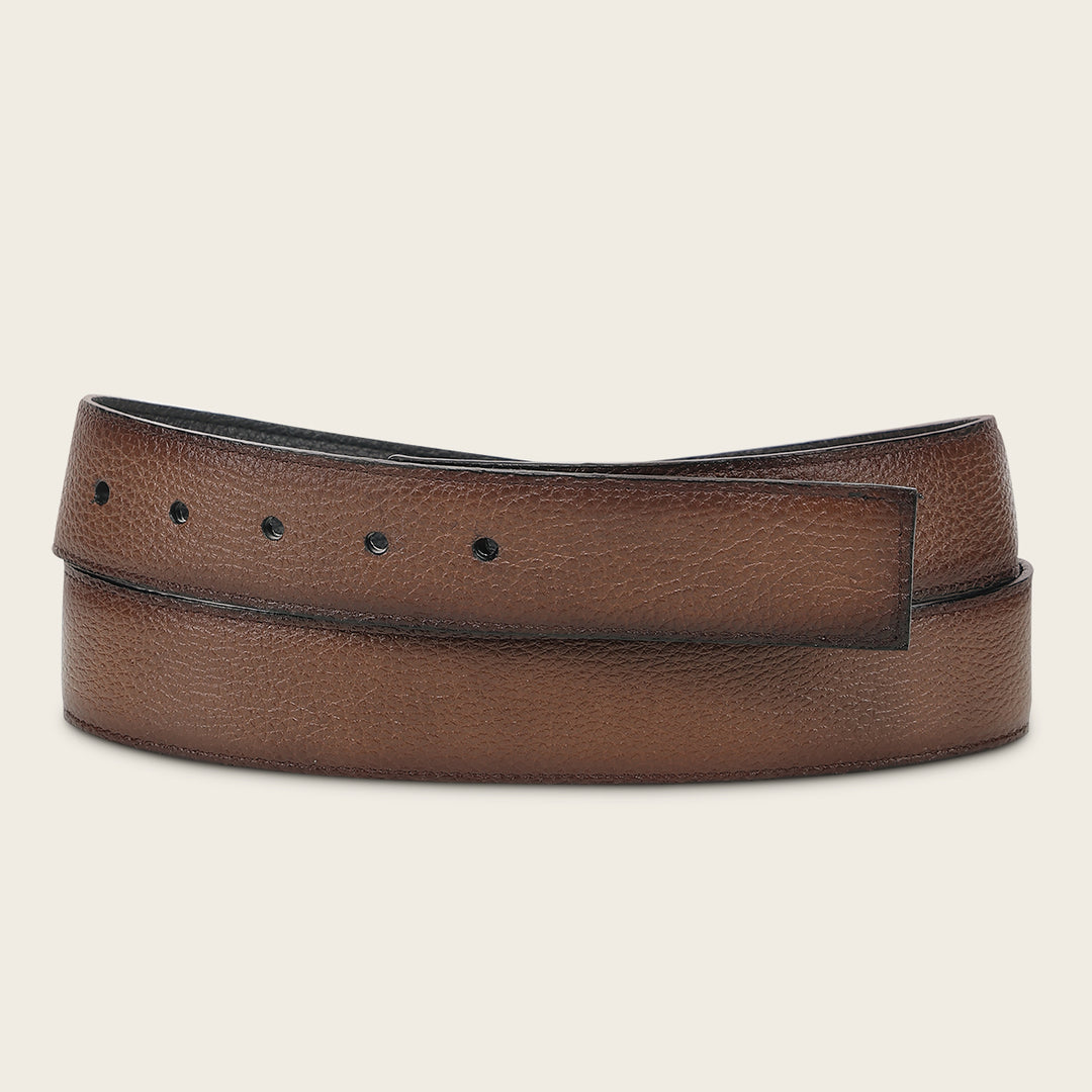 Tira de cinturón reversible en piel genuina de venado italiano para caballero