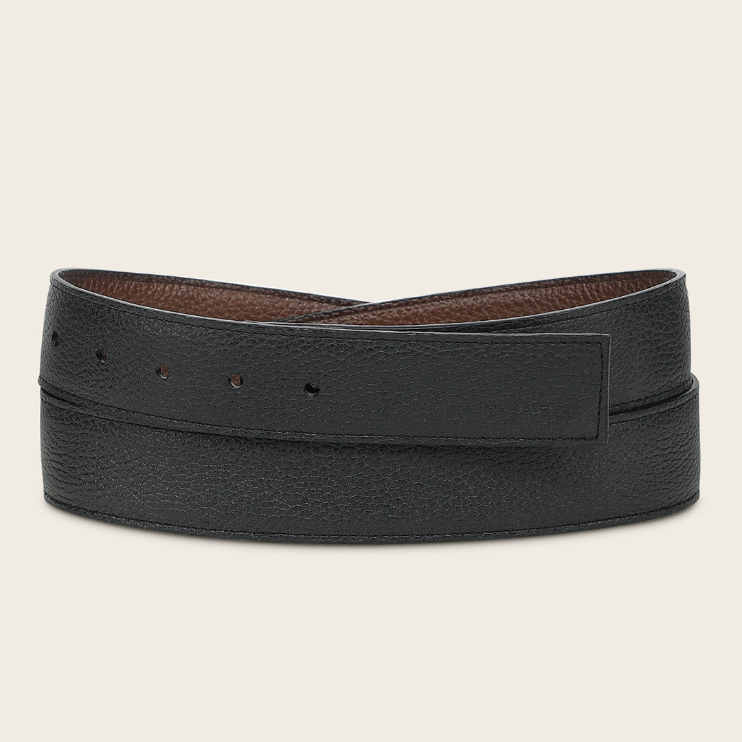 Tira de cinturón reversible en piel genuina de venado italiano para caballero