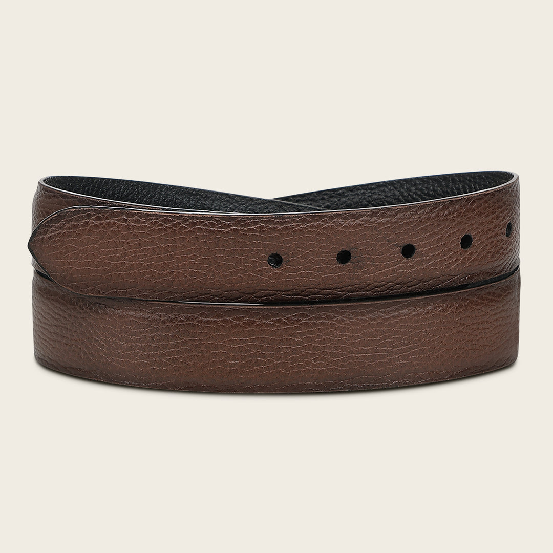 Tira de cinturón reversible en piel genuina de venado italiano para dama
