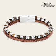 Pulsera en piel genuina de carunga para caballero