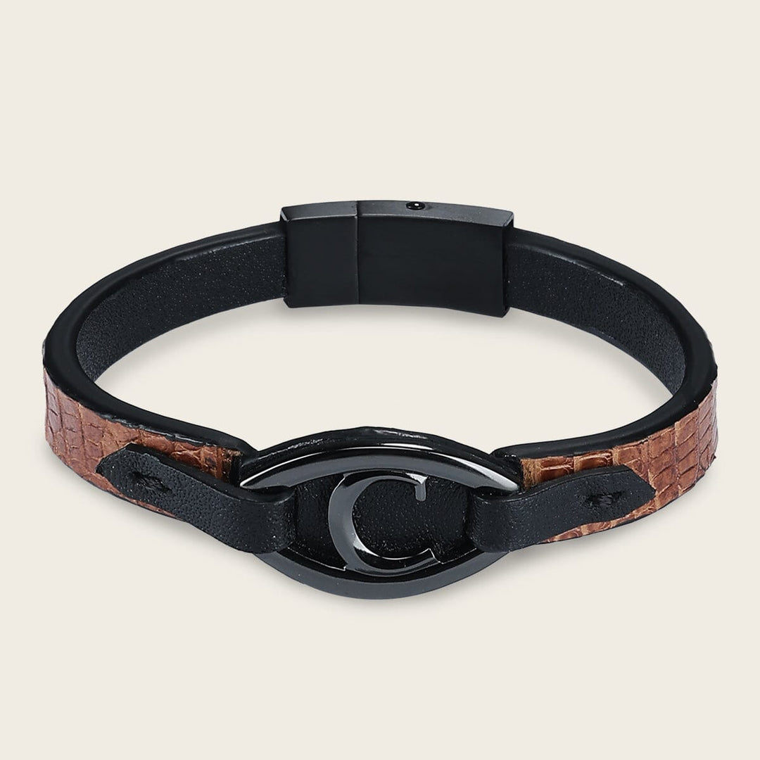 Pulsera en piel genuina de lizard para caballero Joyería 