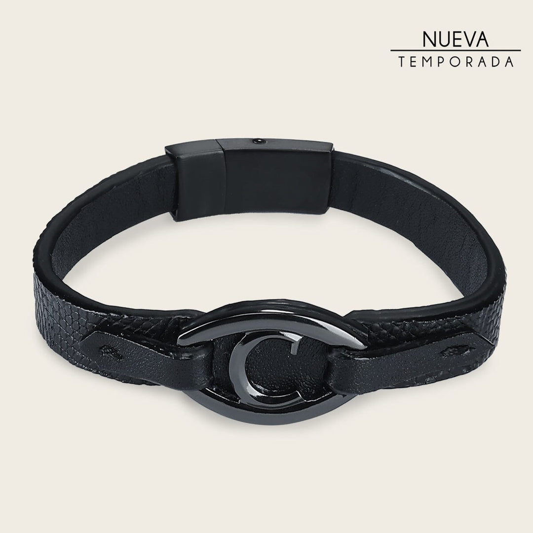 Pulsera en piel genuina de lizard para caballero Joyería 