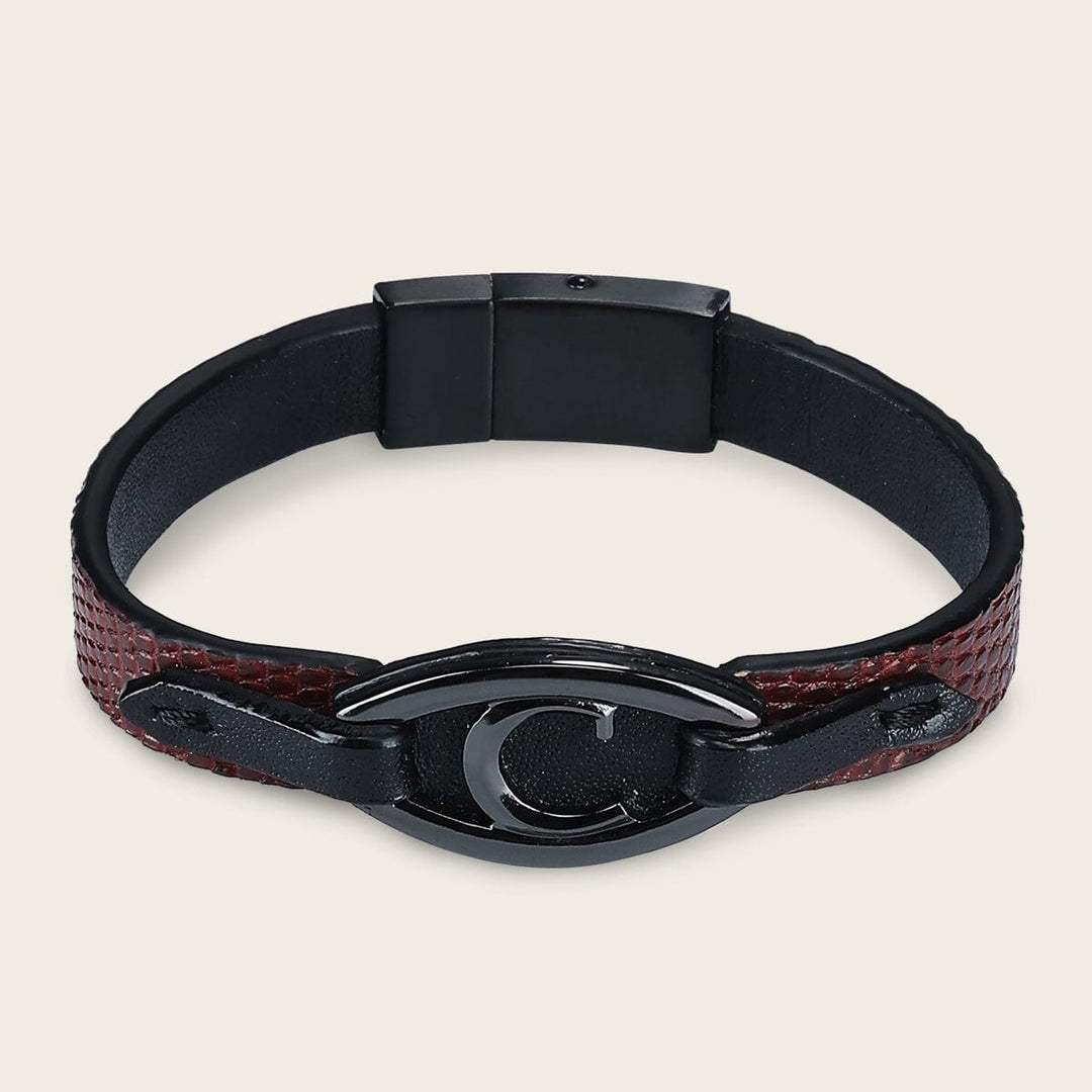 Pulsera en piel genuina de lizard para caballero Joyería 