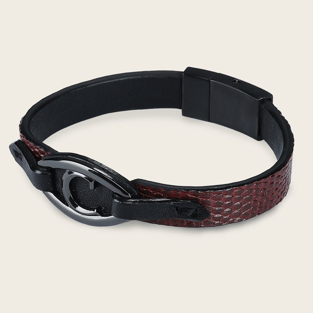 Pulsera en piel genuina de lizard para caballero Joyería 