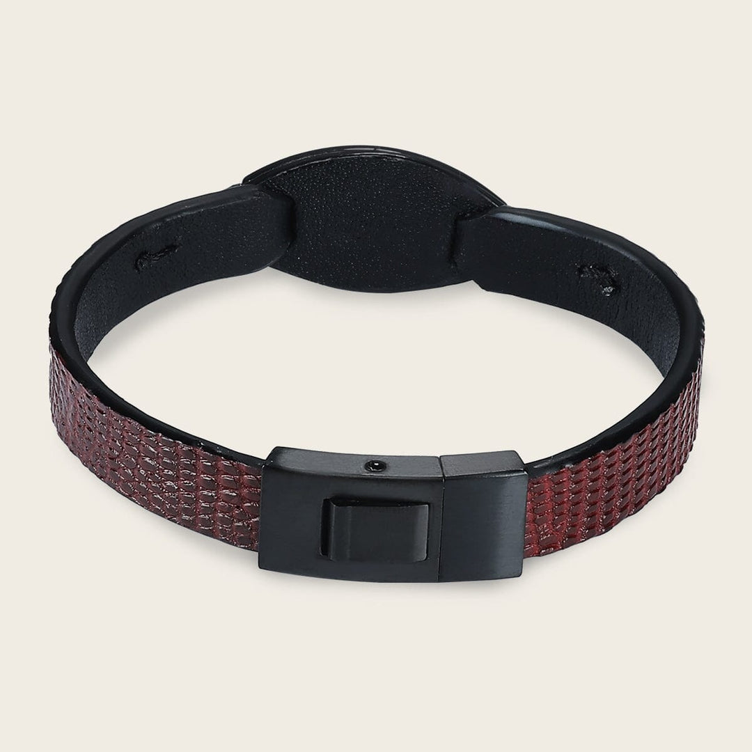 Pulsera en piel genuina de lizard para caballero Joyería 