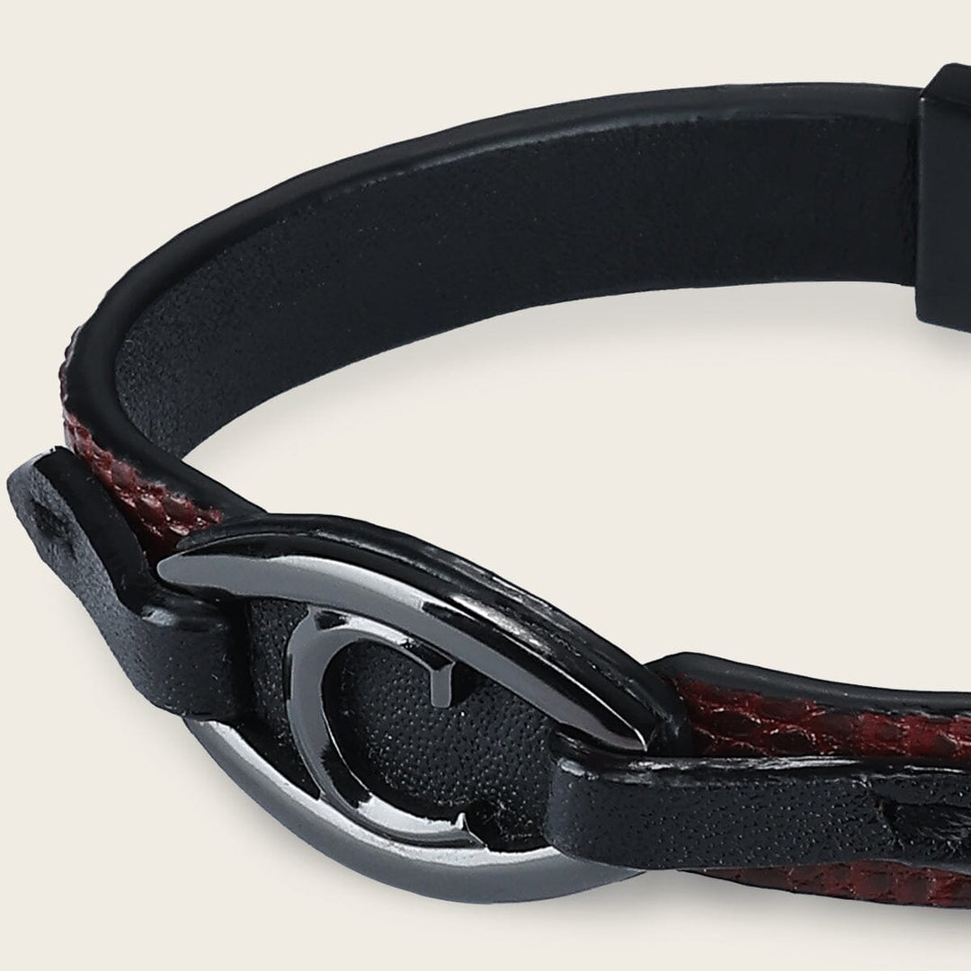 Pulsera en piel genuina de lizard para caballero Joyería 