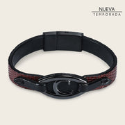 Pulsera en piel genuina de lizard para caballero Joyería 