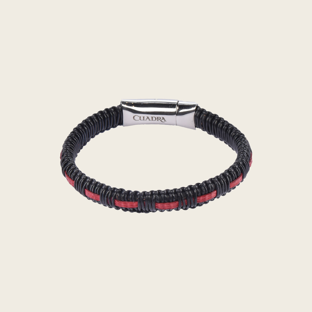 Pulsera Cuadra en piel de lizard para caballero