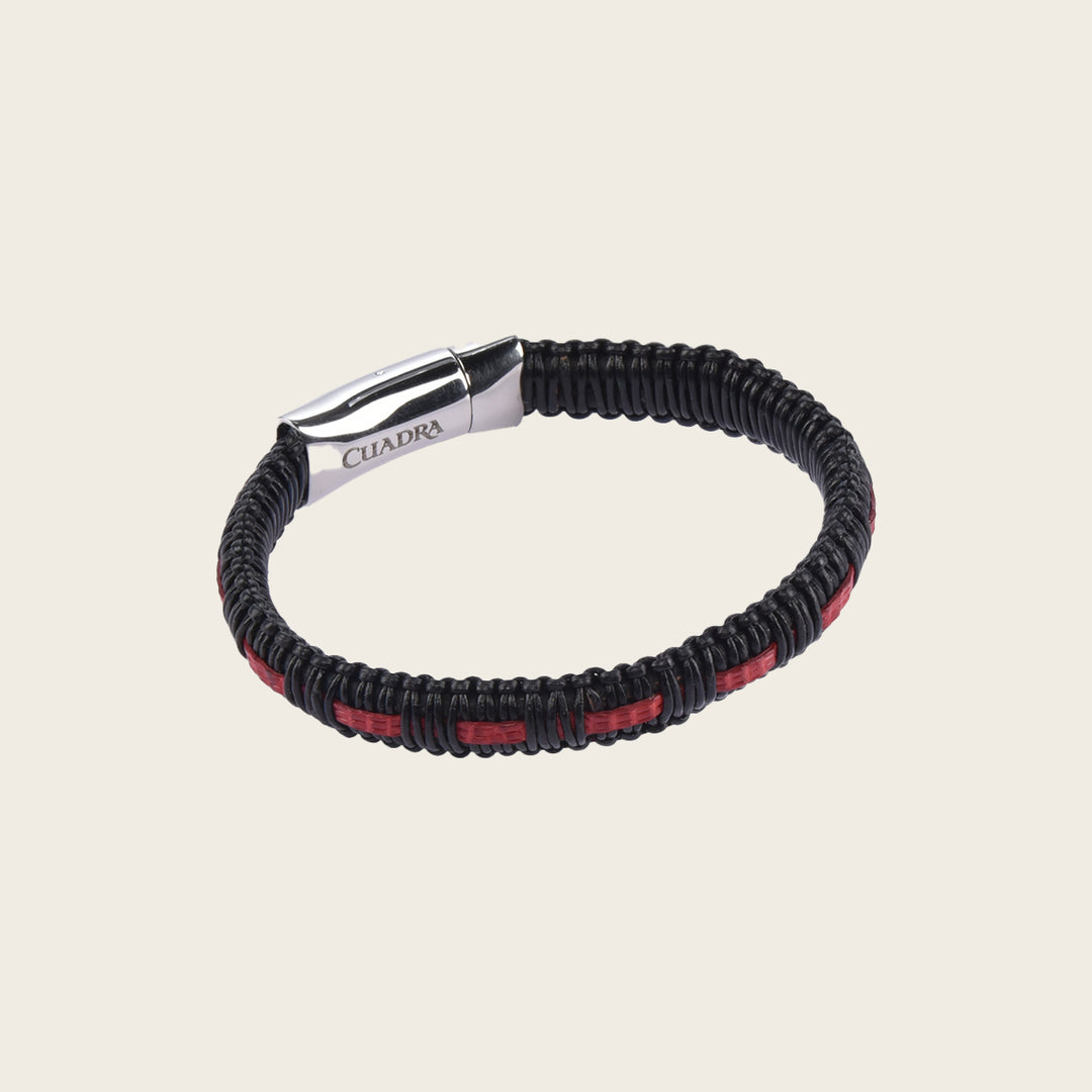 Pulsera Cuadra en piel de lizard para caballero