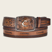 Cinturón tradicional en piel genuina de pitón para caballero Cinturones 