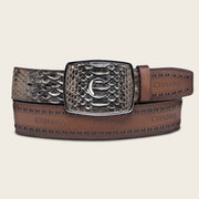 Cinturón vaquero en piel genuina de pitón para caballero Cinturones 