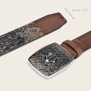 Cinturón vaquero en piel genuina de pitón para caballero Cinturones 