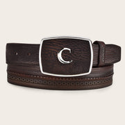 Cinturón vaquero en piel genuina de tiburón para caballero Cinturones 