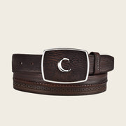 Cinturón vaquero en piel genuina de tiburón para caballero Cinturones 