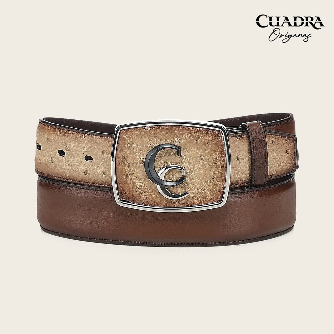 Cinturón vaquero Orígenes en piel genuina de avestruz para caballero Cinturones 