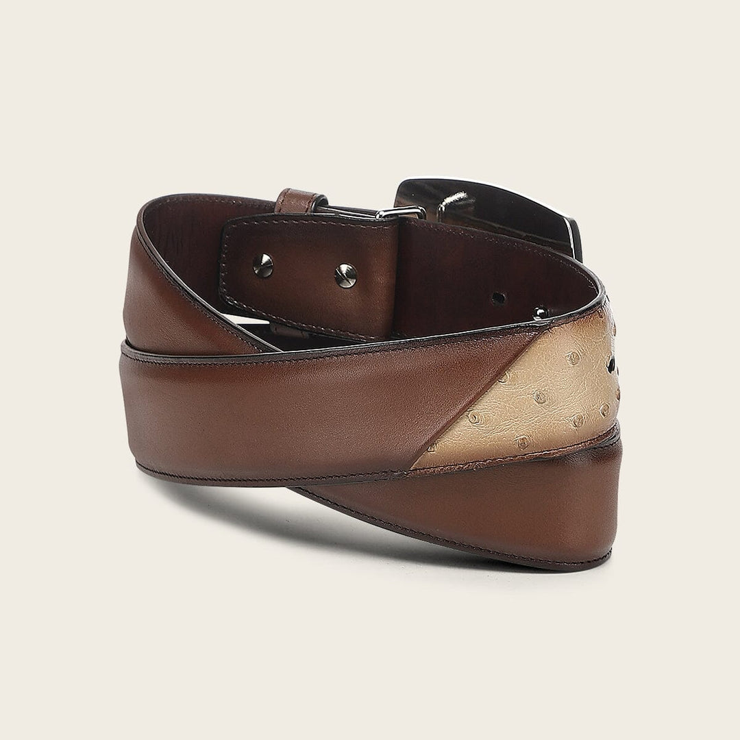 Cinturón vaquero Orígenes en piel genuina de avestruz para caballero Cinturones 